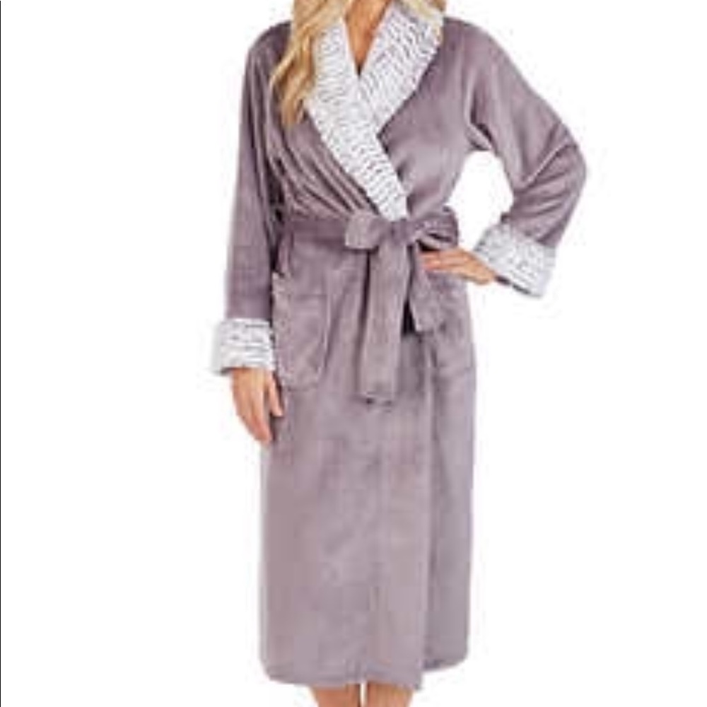 Ladies' Plush Wrap Robe in Purple (Dusty Plum)